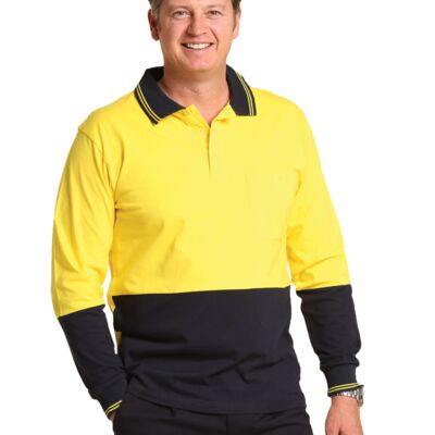 SW36 Cotton Jersey two tone Long Sleeve Safety Polo Thumbnail