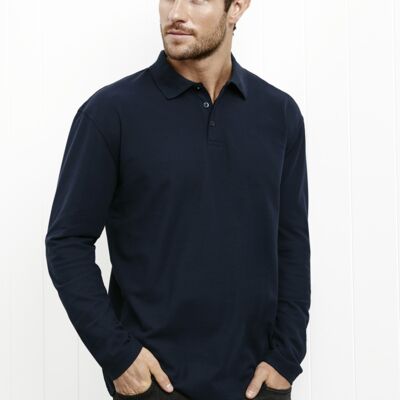 Men's Longsleeve Pique Knit Polo Thumbnail